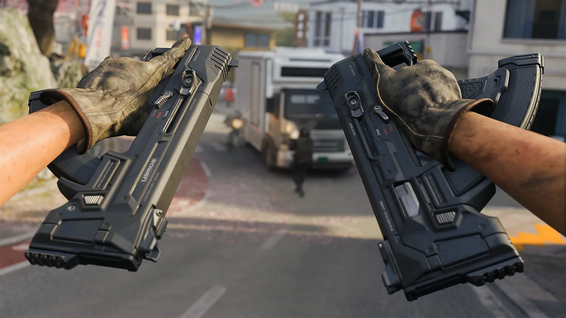 First-person view of the dual-wield Gremlin submachine guns in Black Ops 7 Multiplayer.